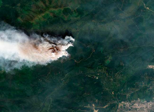 incendios forestales en regiones árticas visión aérea