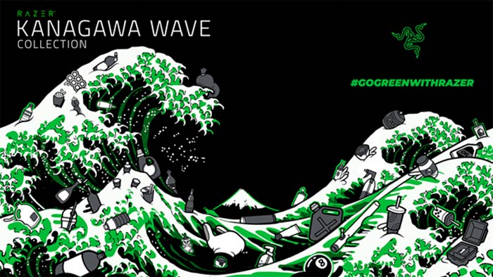 Línea de ropa Razer Kanagawa Wave hecha con plásticos del mar y campaña #GoGreenWithRazer para proteger el Medio Ambiente