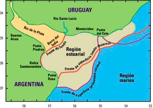 Mapa Estuario Rio de la Plata