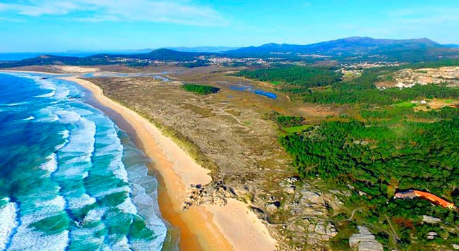 playas de corrubedo foto panoramica