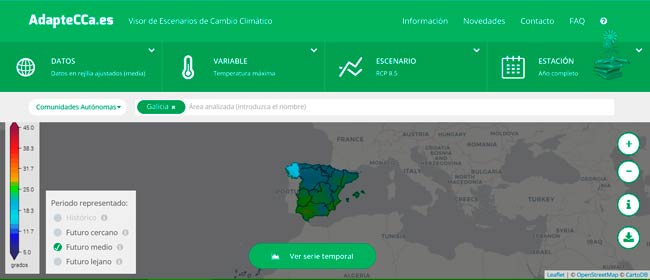 escoger region Visor de escenarios de cambio climatico