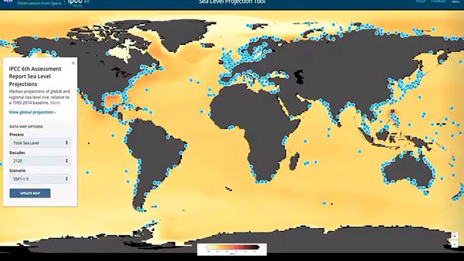 mapa NASA subida nivel del mar