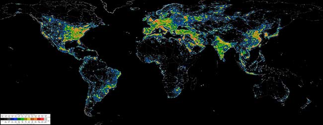 contaminacion luminica mapa