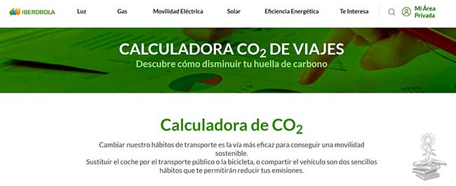 calculadora de huella de carbono Iberdrola viajes