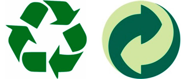 simbolo reciclaje y punto verde