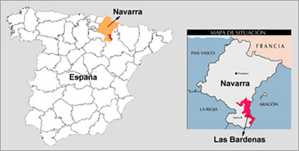 Bardenas Reales mapa España