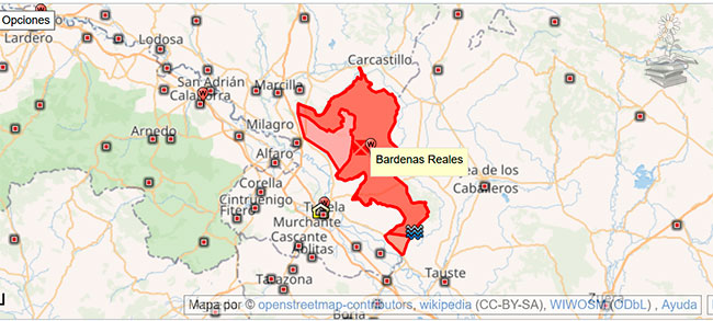 Bardenas Reales Navarra mapa