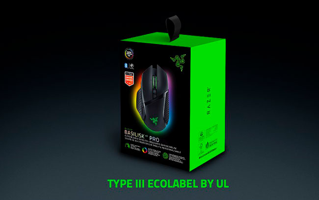 ratón Razer hecho con materiales reciclado y certificado