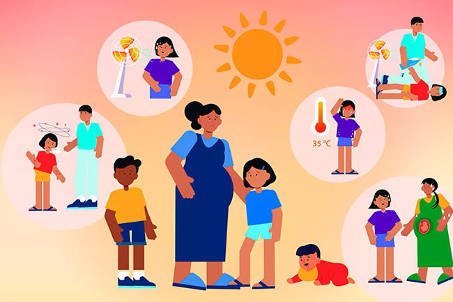 esquema dibujo cómo protegernos de las olas de calor