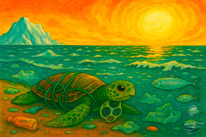 el cambio climático y la contaminación marina por plásticos, portada