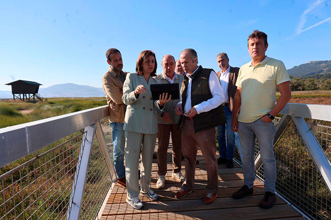 conselleira de Medio Ambiente visitando los trabajos de recuperacion del estuario del rio Miño