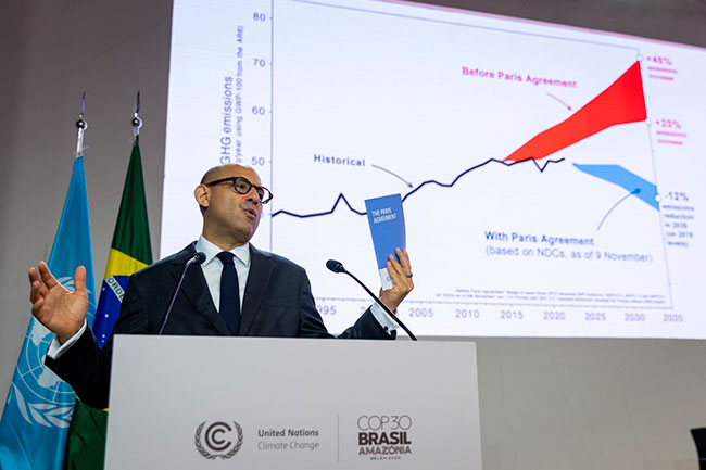 Simon Stiell en COP30 Brasil 2025