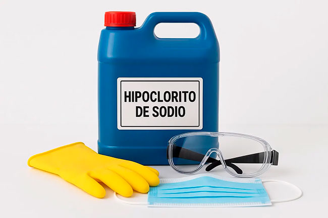 uso de hipoclorito d esodio como desinfectante de virus Covid-19