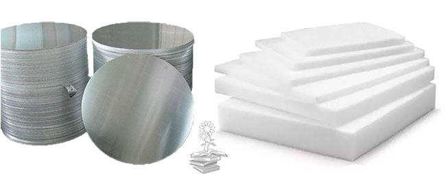 discos de acero inoxidable y polietileno de alta densidad