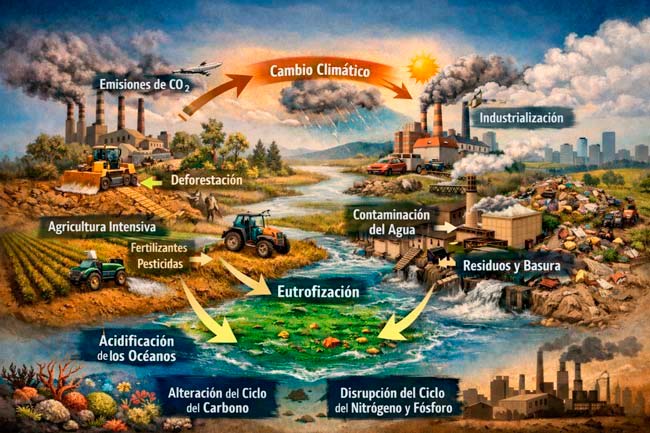 Impacto humano en los ciclos biogeoquímicos