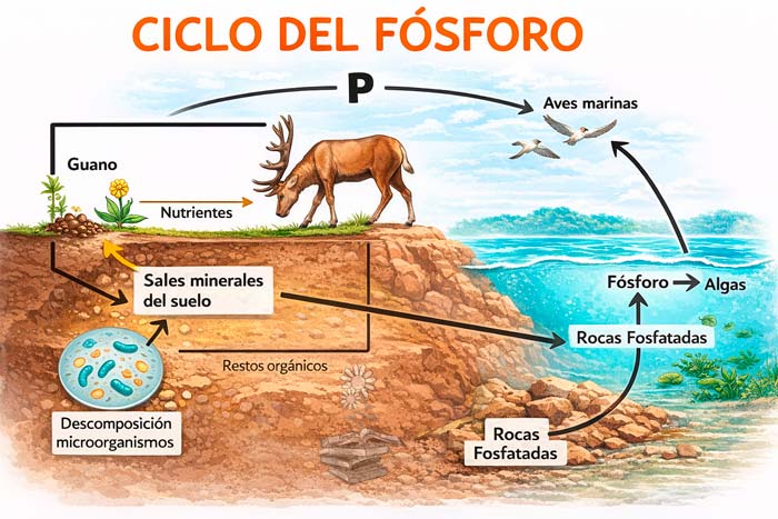 ciclo del fosforo o ciclo biogeoquimico del fósforo portada