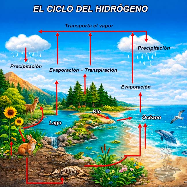 Ciclo del hidrogeno esquema