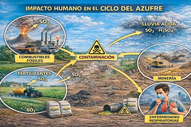 Impacto humano en el ciclo del azufre