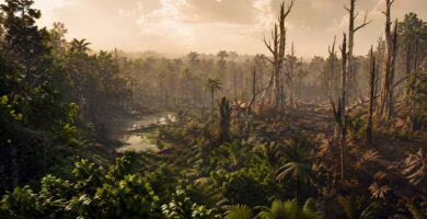 Bosque del Paleoceno-Eoceno afectado por un episodio de calentamiento global hace 56 millones de años
