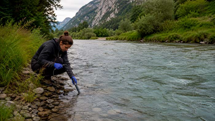 Río europeo analizado para estudiar la salinización del agua dulce