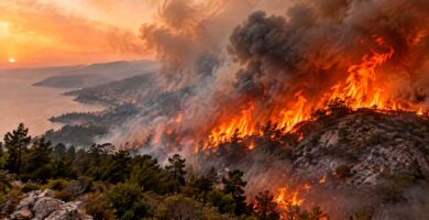 Incendio forestal de gran extensión durante el verano de 2026 en Europa