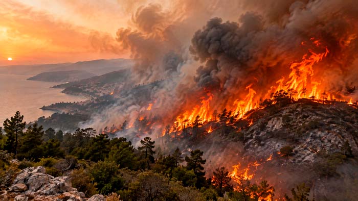 Incendio forestal de gran extensión durante el verano de 2026 en Europa